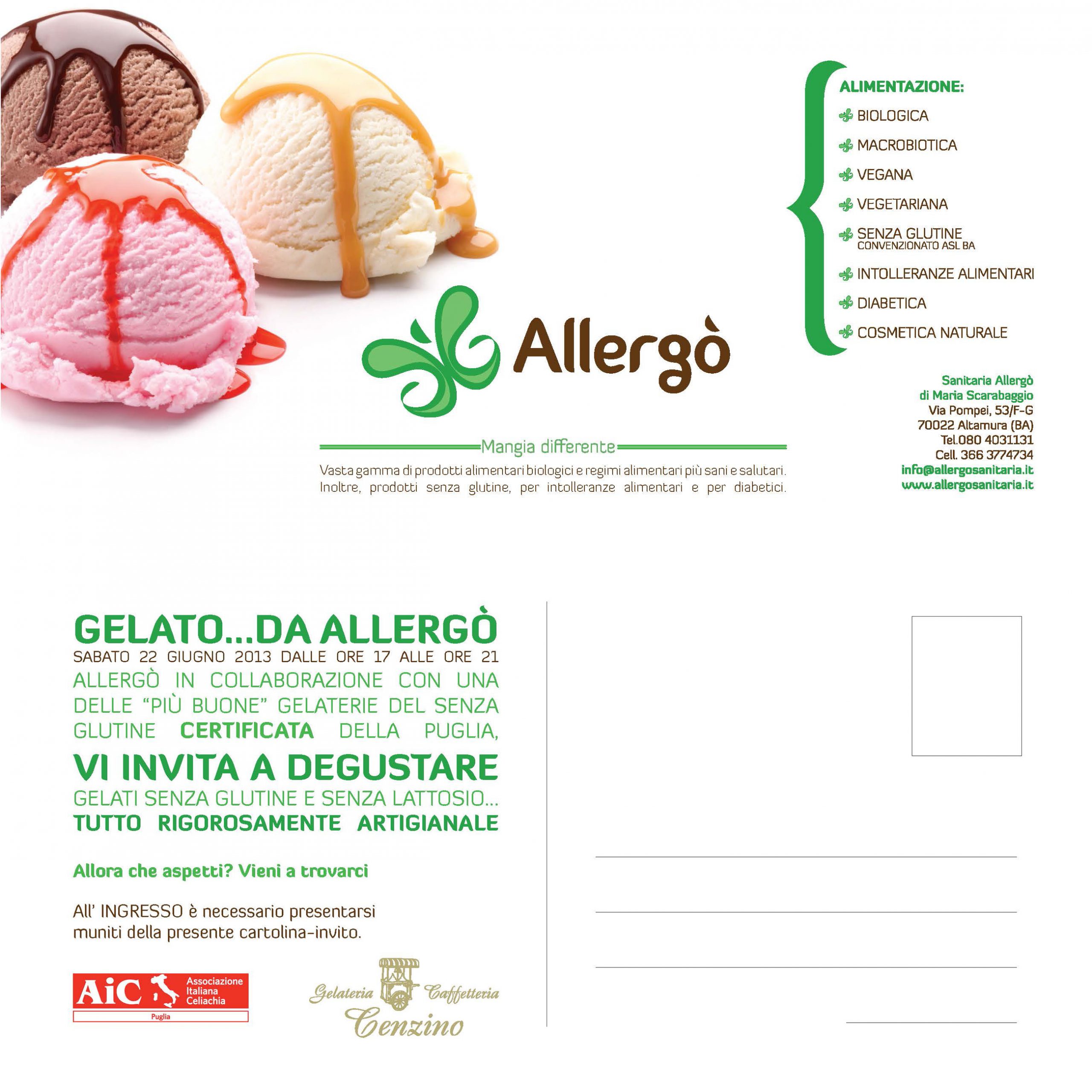 Cartolina Gelato Pagina unica